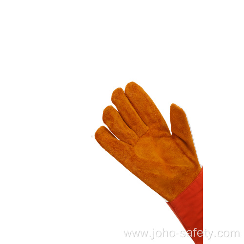 cow grain leather kevlar lining fire fighting gloves